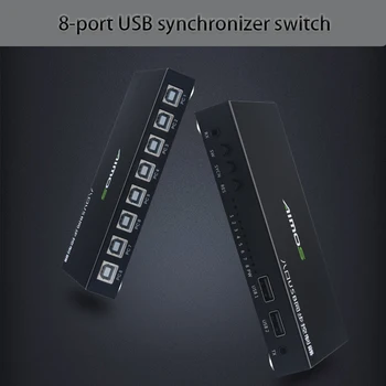 8-port USB synchronizer slēdzis KVM Sadalītāja Extender USB Sinhronā Kontrolieris Adapteris Interneta Sadalītāja Adapteri USB LAN Switch