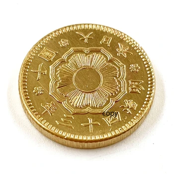 Dažādi Japāņu Zelta Pārklājumu Monētas 10 Jenu Āzijas Meiji 43 Gadu SUVENĪRU Kolekcija, KOPĒT Monētas