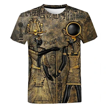 Ir 2021. Jaunu Retro Stilā Horus, Seno Ēģiptiešu Dieva Acs Ēģiptes Faraons Anubis 3D T Krekli, Vīriešu, Sieviešu Harajuku Smieklīgi Īsām Piedurknēm
