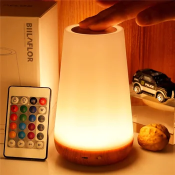 LED Krāsa Mainās Nakts Gaisma RGB Tālvadības Guļamistaba Dekori Lampas Krāsains Galda Lampas Uzlādējams Nakts Lampas