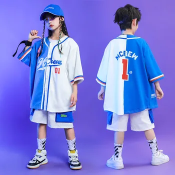 Meitenes Hip Hop Apģērbu Jaciņa T Krekls Beisbola Džersija Tops Streetwear Kravas Bikses Bērniem, Zēnu Deju Tērpu Apģērbu 6 8 10 Y