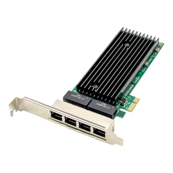 PCI-E 4 Port RJ45 Servera 1X PCIe X1 82576 Čipu 10/100/1000Mbps Lan Quad Port Server Gigabit Tīkla Karte