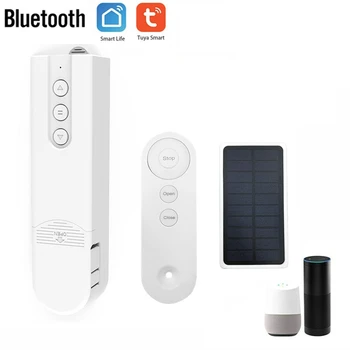 Tuya Smart Blind Mehānisko+Saules Panelis Bluetooth Automātiskā Elektriskā Rullo Žalūziju Ēnas Celšanas Aizkaru Vadītāja Balts
